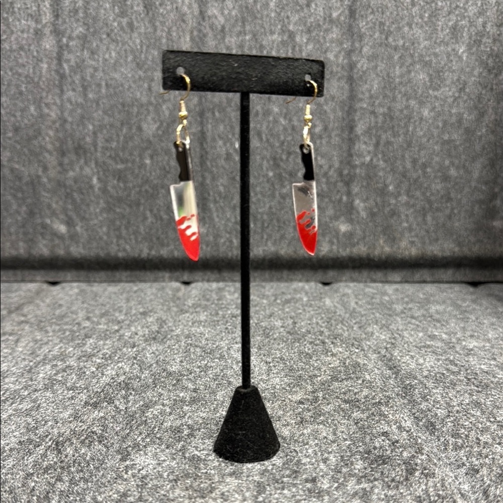 Vibrant Red and Black Dangle Earrings